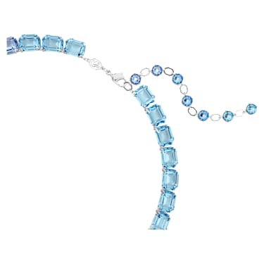 Verižica Tennis Millenia, Osmerokotni rez, Barvno prelivanje, Modra, Prevleka iz rodija - Swarovski, 5694136