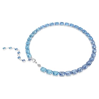 Verižica Tennis Millenia, Osmerokotni rez, Barvno prelivanje, Modra, Prevleka iz rodija - Swarovski, 5694136