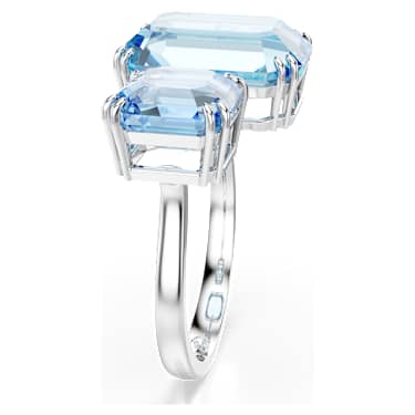 Millenia 오픈 링, 옥타곤 컷, 블루, 로듐 플래팅 - Swarovski, 5694138