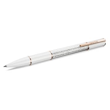 Crystalline Lustre ballpoint pen, White, Rose gold-tone plated - Swarovski, 5694174