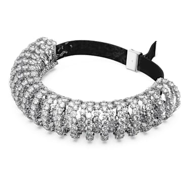 Constella choker, Ronde slijpvorm, Wit, Rodium toplaag - Swarovski, 5694793