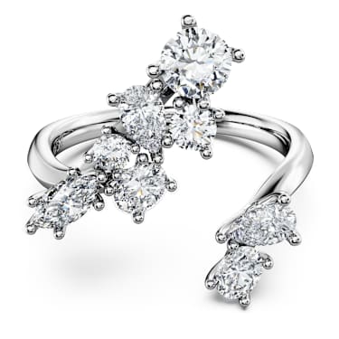 Galaxy 开口戒指, 总重 1.25 克拉培育钻石, 混合造型, 18K 金（白色) - Swarovski, 5694915