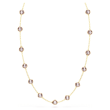 Šňůrkový náhrdelník Chroma, Osmihranný výbrus, Vícebarevný, Povrchová úprava z 18k zlata - Swarovski, 5695863