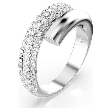 Dextera ring, White, Rhodium plated - Swarovski, 5695937