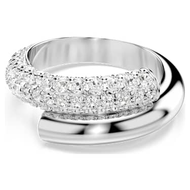 Dextera リング, ホワイト, ロジウム・プレーティング | Swarovski