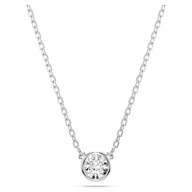Imber 펜던트, 라운드 컷, 화이트, 로듐 플래팅 - Swarovski, 5696039