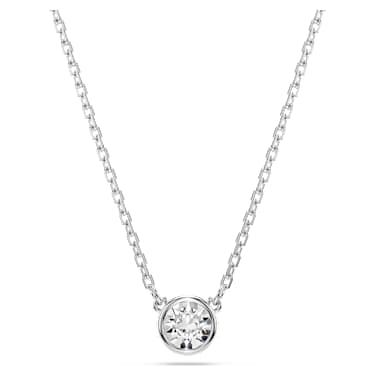 Imber pendant, Round cut, White, Rhodium plated - Swarovski, 5696039