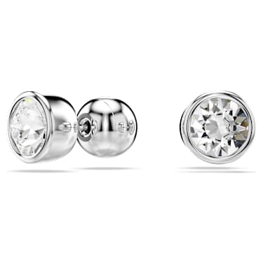 Orecchini a lobo Imber, Taglio Round, Bianchi, Placcato rodio - Swarovski, 5696073