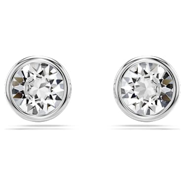 Orecchini a lobo Imber, Taglio Round, Bianchi, Placcato rodio - Swarovski, 5696073