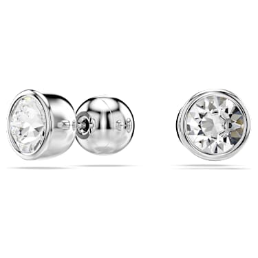 Orecchini a lobo Imber, Taglio Round, Bianchi, Placcato rodio - Swarovski, 5696073