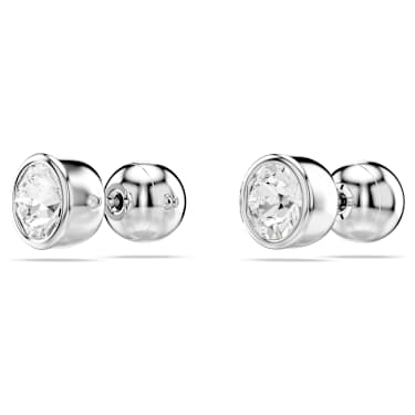 Orecchini a lobo Imber, Taglio Round, Bianchi, Placcato rodio - Swarovski, 5696073
