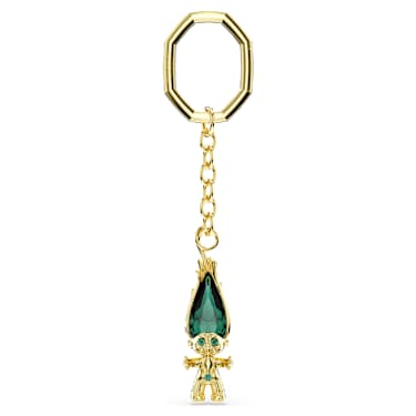 Good Luck Trolls 鑰匙扣, 巨魔, 綠色, 鍍金色色調 - Swarovski, 5696147