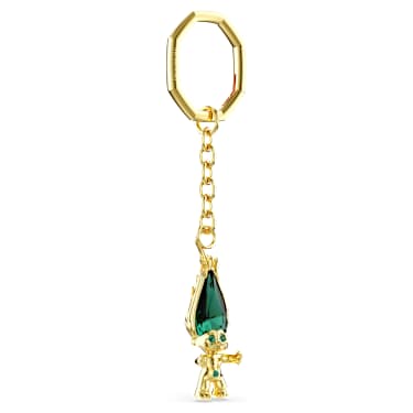 Good Luck Trolls 鑰匙扣, 巨魔, 綠色, 鍍金色色調 - Swarovski, 5696147