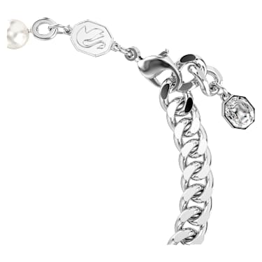 Dextera Armband, Pavé, Kristallperle, Weiß, Rhodiniert - Swarovski, 5696256