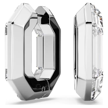 Cercei rotunzi Lucent, Formă octogonală, Mici, Albi - Swarovski, 5696289