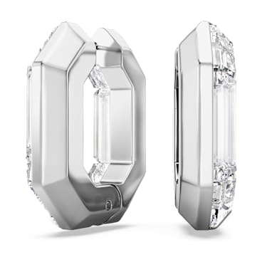Anneaux d'oreilles Lucent, Forme octogonale, Petites, Blanches - Swarovski, 5696289