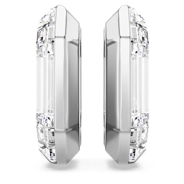 Lucent hoop earrings, Octagon shape, Small, White - Swarovski, 5696289