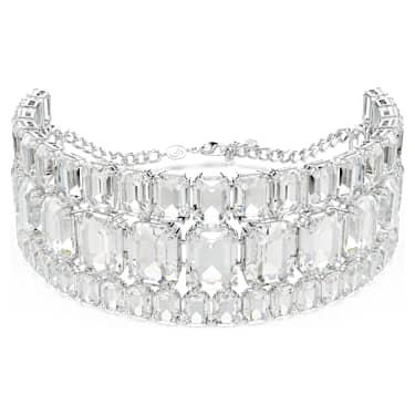 Millenia choker, Octagon cut, White, Rhodium plated - Swarovski, 5696290