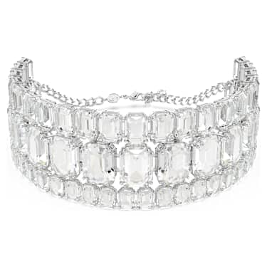 Gargantilla Millenia, Talla octogonal, Blanca, Baño de rodio - Swarovski, 5696290