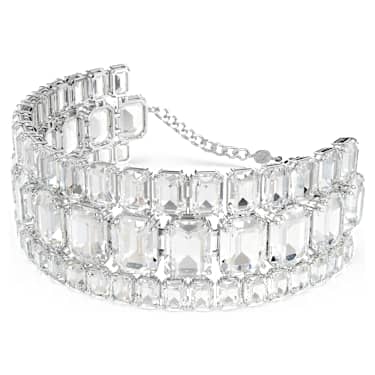 Gargantilla Millenia, Talla octogonal, Blanca, Baño de rodio - Swarovski, 5696290