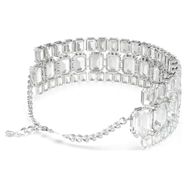 Gargantilla Millenia, Talla octogonal, Blanca, Baño de rodio - Swarovski, 5696290