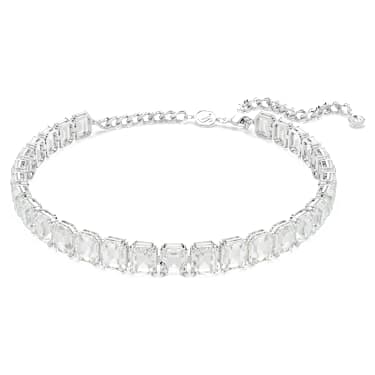 Ras-de-cou Millenia, Taille octogonale, Blanc, Métal rhodié - Swarovski, 5696292