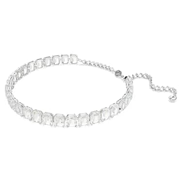 Millenia Halsband, Oktagon-Schliff, Weiß, Rhodiniert - Swarovski, 5696292