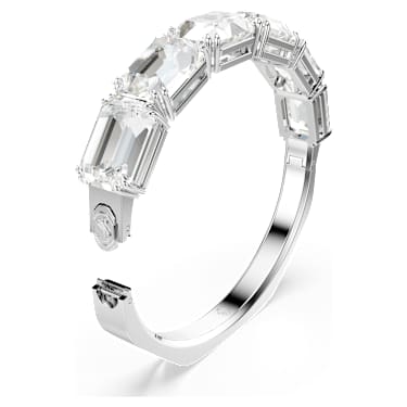 Millenia bangle, Octagon cut, White, Rhodium plated - Swarovski, 5696321