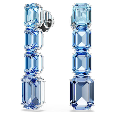 Millenia 드롭 이어링, 옥타곤 컷, 컬러 그라데이션, 블루, 로듐 플래팅 - Swarovski, 5696516
