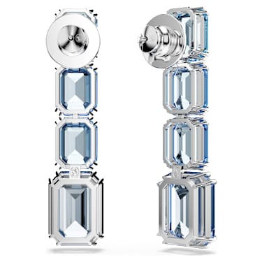 Millenia 드롭 이어링, 옥타곤 컷, 컬러 그라데이션, 블루, 로듐 플래팅 - Swarovski, 5696516