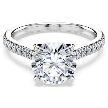 Anillo solitario Eternity, Diamantes creados en laboratorio (peso total de 2,2 quilate), Forma redonda, Oro blanco de 14 quilates - Swarovski, 5696911