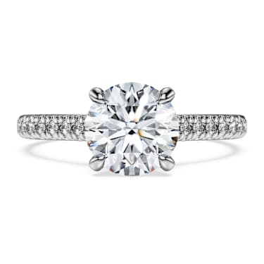Eternity solitaire ring, Lab-grown diamonds 1.7 ct tw, Round cut, 14K white gold - Swarovski, 5696912