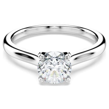 Eternity solitaire ring, Laboratory grown diamonds 1 ct tw, Round cut, 14K white gold - Swarovski, 5696918