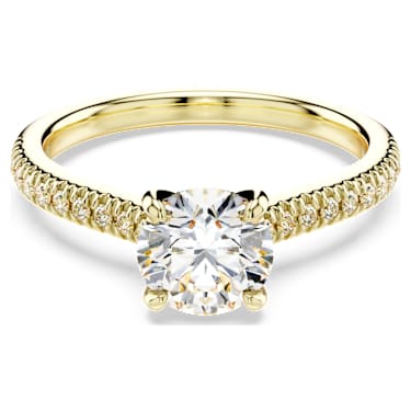 Eternity solitaire ring, Lab-grown diamonds 1.2 ct tw, Round shape, 14K yellow gold - Swarovski, 5696937