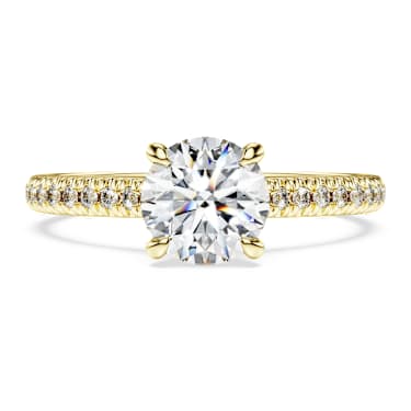 Eternity solitaire ring, Lab-grown diamonds 1.2 ct tw, Round shape, 14K yellow gold - Swarovski, 5696937