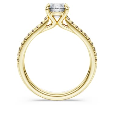 Eternity solitaire ring, Lab-grown diamonds 1.2 ct tw, Round shape, 14K yellow gold - Swarovski, 5696937