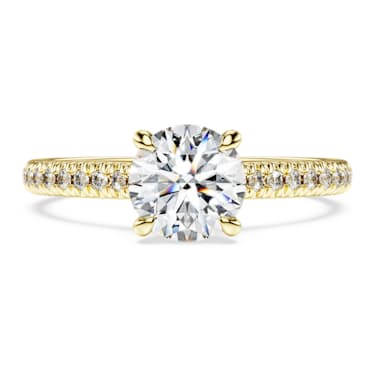 Eternity solitaire ring, Laboratory grown diamonds 1.2 ct tw, Round cut, 14K yellow gold - Swarovski, 5696940