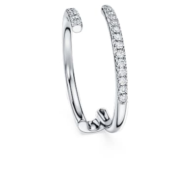 Anillo de banda abierta Eternity, Diamantes creados en laboratorio (peso total de 0,2 quilate), Talla redonda, Oro blanco de 14 quilates - Swarovski, 5697099