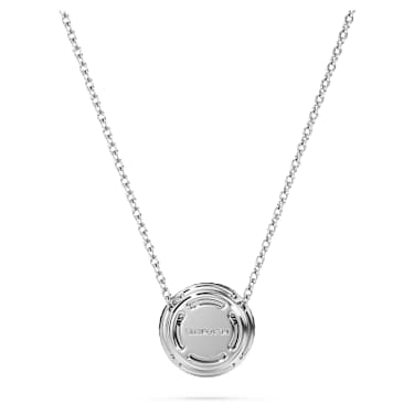 Colgante solitario con halo Eternity, Diamantes creados en laboratorio (peso total de 0,59 quilate), Forma redonda, Oro blanco de 14 quilates - Swarovski, 5697104