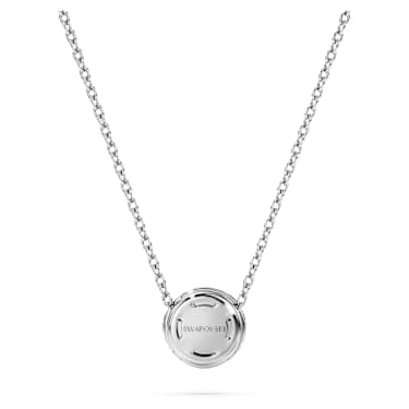 Pandantiv solitaire halo Eternity, Diamante create în laborator 0.23 ct tw, Formă rotundă, Argint veritabil - Swarovski, 5697105