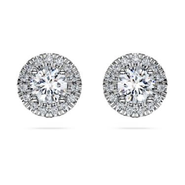 Eternity stud earrings, Laboratory grown diamonds 1.25 ct tw, 14K white ...