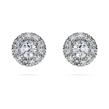Eternity Haleli düğme küpe, Laboratuvarda üretilmiş elmaslar 0,45 karat toplam ağırlık, Yuvarlak şekil, Saf gümüş - Swarovski, 5697108