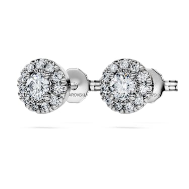 Eternity Haleli düğme küpe, Laboratuvarda üretilmiş elmaslar 0,45 karat toplam ağırlık, Yuvarlak şekil, Saf gümüş - Swarovski, 5697108