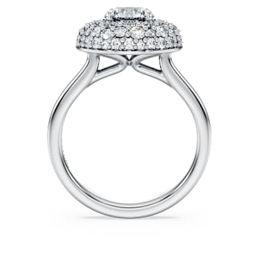 Eternity halo solitaire ring, Lab-grown diamonds 2 ct tw, Round shape, 14K white gold - Swarovski, 5697109
