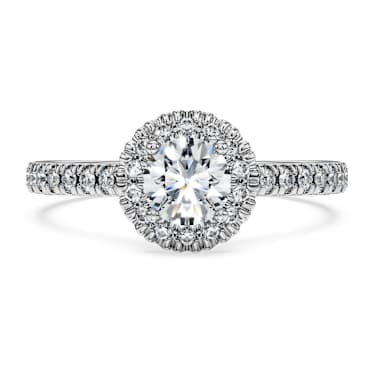 Anillo solitario con halo Eternity, Diamantes creados en laboratorio (peso total de 0,8 quilate), Talla redonda, Oro blanco de 14 quilates - Swarovski, 5697119
