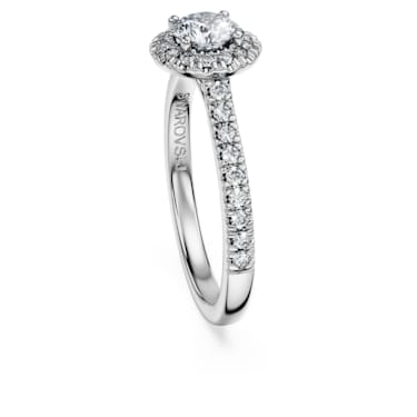 Eternity halo solitaire ring, Laboratory grown diamonds 0.8 ct tw, 14K white gold - Swarovski, 5697119