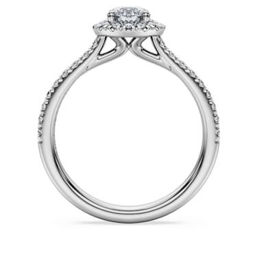 Eternity halo solitaire ring, Laboratory grown diamonds 0.8 ct tw, 14K white gold - Swarovski, 5697119