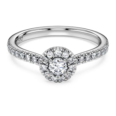 Eternity halo solitaire ring, Laboratory grown diamonds 0.45 ct tw, Sterling silver - Swarovski, 5697125