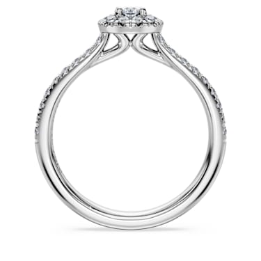 Eternity halo solitaire ring, Laboratory grown diamonds 0.45 ct tw, Sterling silver - Swarovski, 5697125