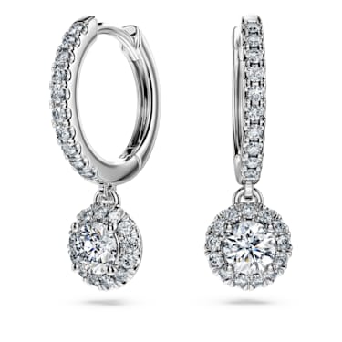 Eternity drop earrings, Laboratory grown diamonds 1.1 ct tw, 14K white gold